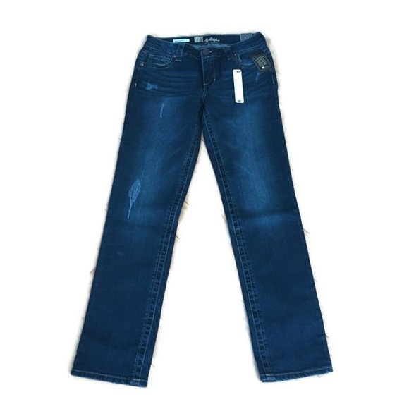 Kut from the Kloth SAMMIE Straight Leg Blue Jeans Distressed Straight Leg - Picture 2 of 16